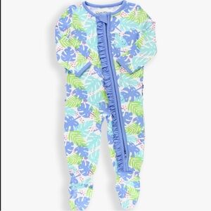 RuffleButts Ohana Palms Pajama Footie
